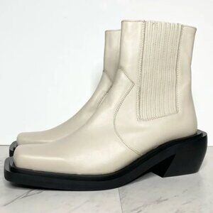 NEW ALOHAS Alohas Ranch Cream Leather Square Toe Boot 38